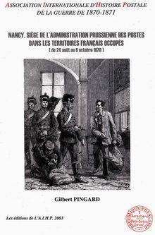 Nancy, siège de l’administration prussienne des postes dans les territoires français occupés